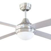 Tempo Plus AC 48 Ceiling Fan Brushed Chrome with E27 Light