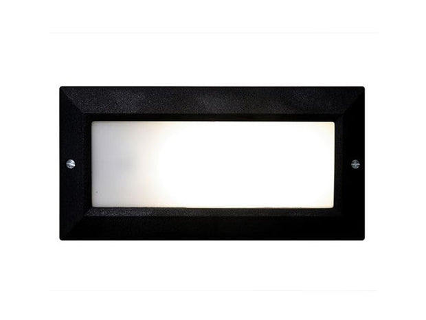 Picasso 6W LED IP54 Opal Polycarbonate Brick Light Black