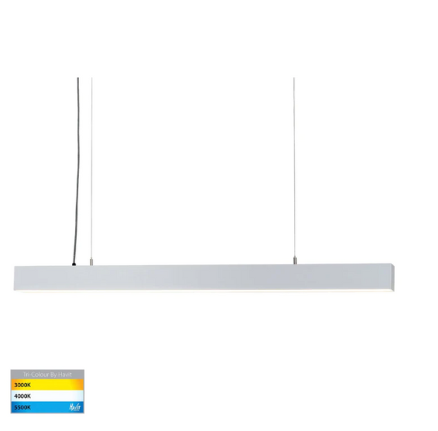 Proline 1800mm White Aluminium Dimmable Pendant 82w SMD 5500k