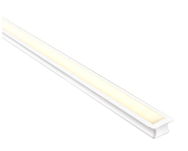 25mm x 15mm Deep White Square Winged Aluminium Profile with Standard Diffuser 2M length