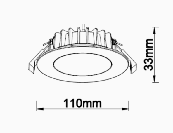 Roystar downlight 12w tri colour - Flush Face