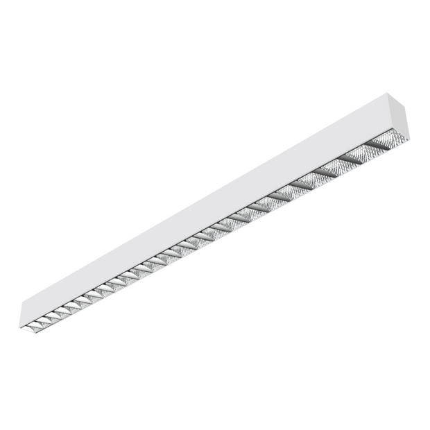 17w 498mm Linear Light with Track Mount and Louvre Lens Black 4000k