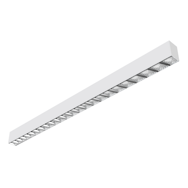 Light Magic R2203 45w 2330mm Linear Light with Track Mount and Louvre Lens Black 4000k