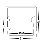 HV9693-2114 Aluminium Shallow Square w diffuser 3m length