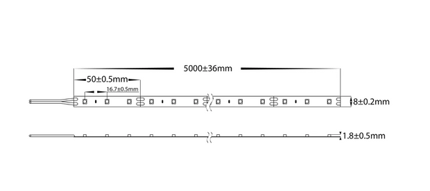 HV9723-IP20-60-B 4.8W p/m 12vdc IP20 LED BLUE Strip