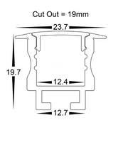 HV9695-2507-ALU-1M Aluminium Chanel Deep recessed Extrusion