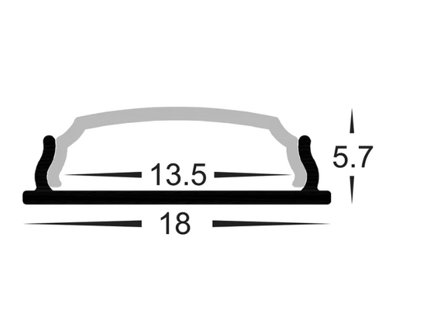 HV9693-1806 - Shallow Square Bendable Aluminium Profile Per Metre