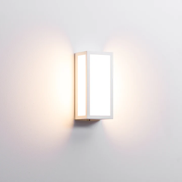 Jasper 12W CCT LED Rectangle IP54 Exterior Wall Light - White