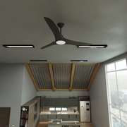 CloudFan 48 Inch WiFi DC LED Ceiling Fan with 20W CCT LED Black and Light Timber