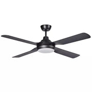 Discovery II 56 4 Blade Ceiling Fan with 15w Tricolour LED Light Black