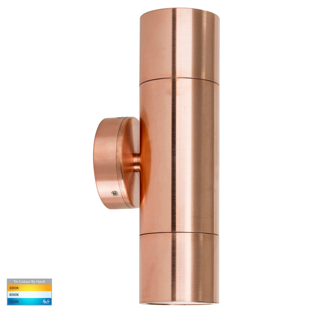 Tivah Up & Down Wall Pillar Light Solid Copper with 9in1 CCT GU10