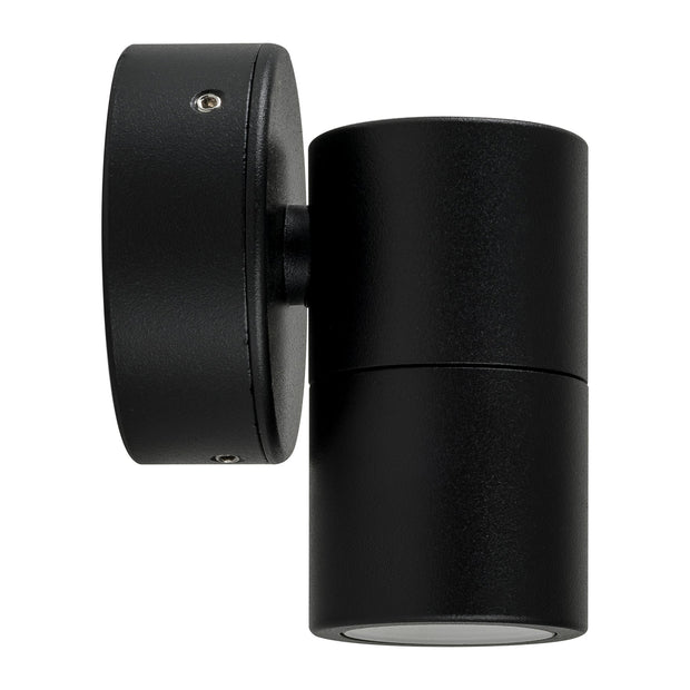 Mini Tivah 12v Single Fixed Wall Pillar Light Black with 3w LED MR11