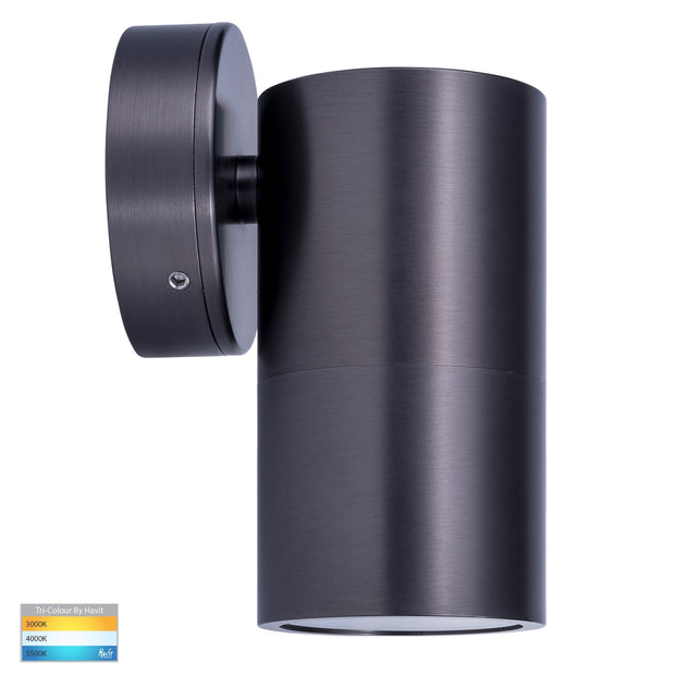 Tivah Single Fixed Wall Pillar Light Graphite Coloured with 9in1 CCT GU10