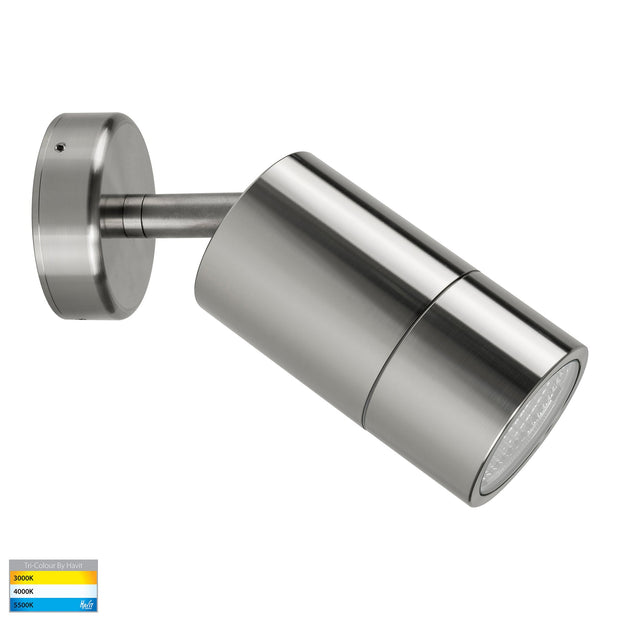 Maxi Tivah Single Adjustable Wall Pillar Light 316 Stainless Steel with 12w Built-In CCT LED