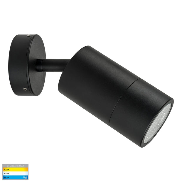 Maxi Tivah Single Adjustable Wall Pillar Light Black with 12w Built-In CCT LED