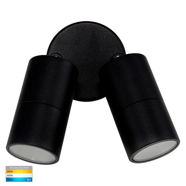 HV1327MR16T Tivah 12v Double Adjustable Wall Pillar Light Black