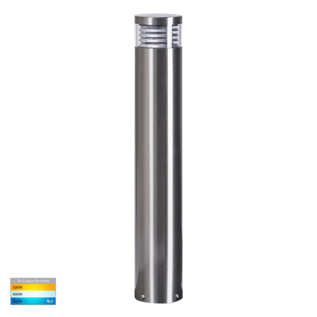 Maxi 12v Louvred Bollard Light 316 Stainless Steel -600mm with 5w CCT MR16