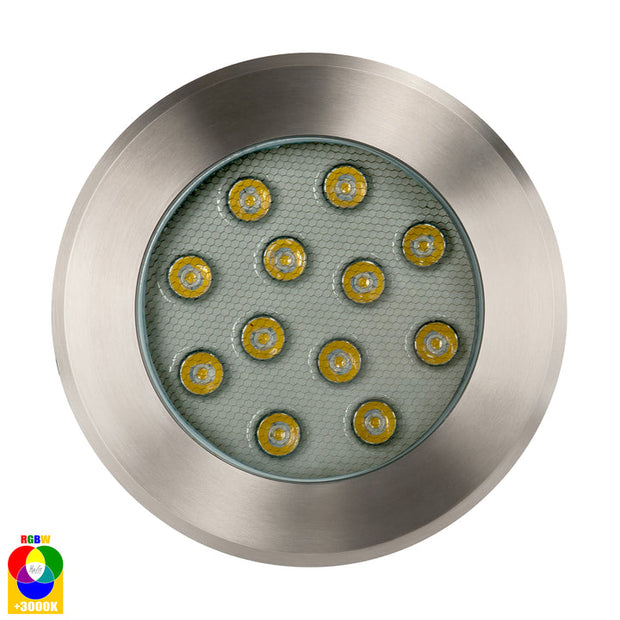 Split In-ground Up light Round 210mm 316 Stainless Steel 12w Built-in RGBW 12v