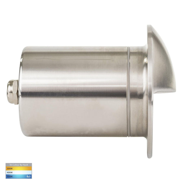 HV19012-SS Ollo step light eyelid tri-colour recessed 316 Stainless Steel - Lighting Superstore