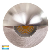 Elite 5W 3CCT 12V Mini Recessed IP65 Step Light with Eyelid Silver Aluminium