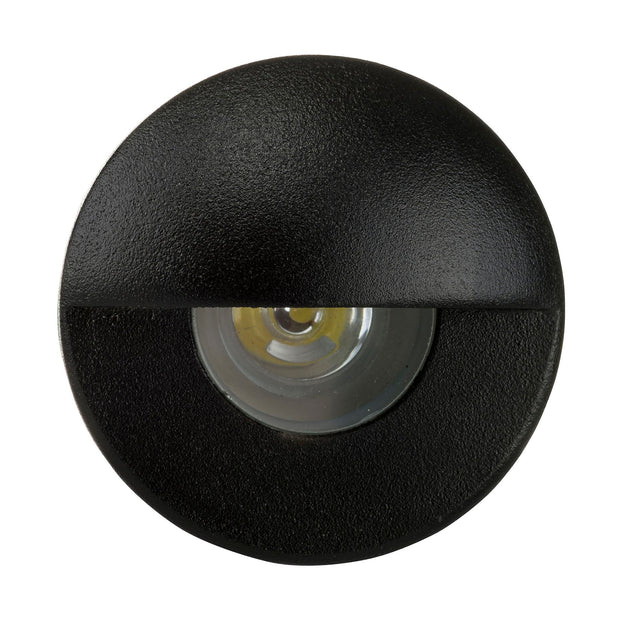 HV2891W-BLK Mini Ollo 1w 3000K 12v Recessed Step Light with Eyelid Black