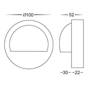 HV2903T Pinta Surface Mounted 2.3w CCT Step Light with Eyelid 316 Stainless Steel