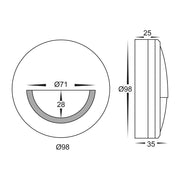 HV2961W-BLK-240V Nava Surface Mounted 5w 3000K Step Light with Eyelid Black