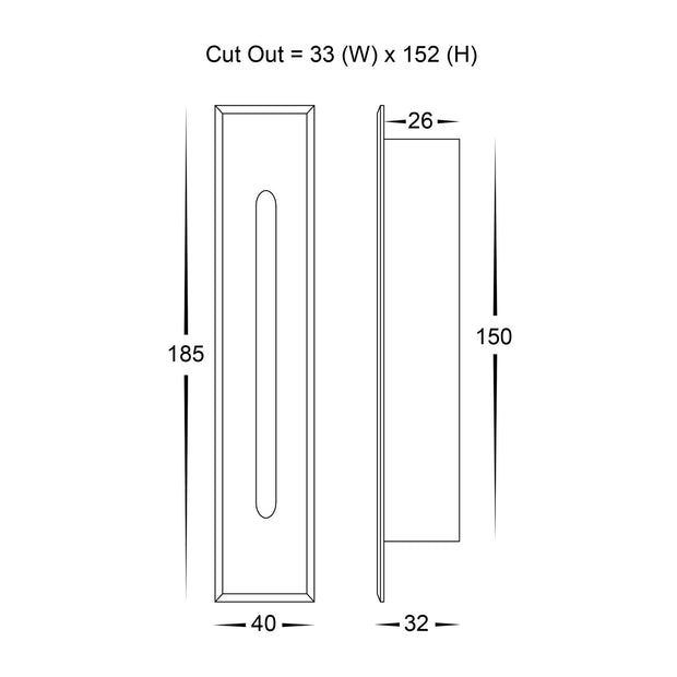 Paso 3W 3CCT LED Recessed Large Rectangle White Step Light