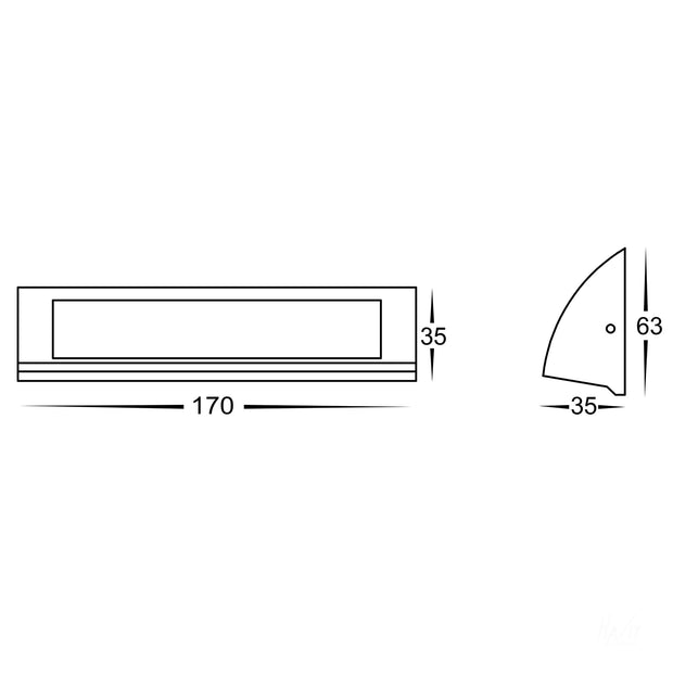 HV3271T-BLK-12V Taso Rectangular Surface Mounted 6w CCT12v Step Light Black