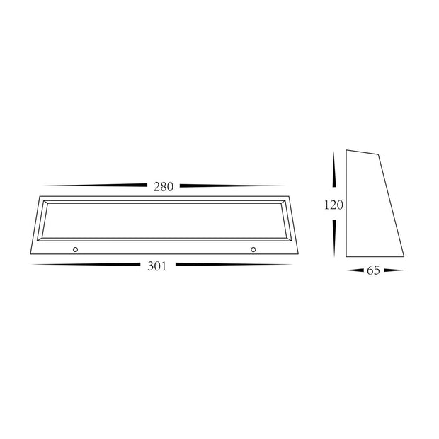 Shim Rectangular Surface Mounted 14w CCT Step Light Black