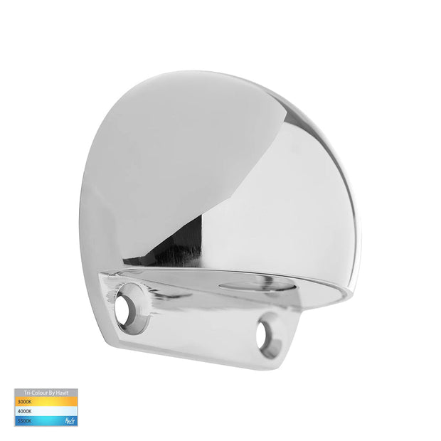 Occhio 3W 3CCT 12V Surface Mounted IP65 Eyelid Step Light Polished 316 Stainless Steel