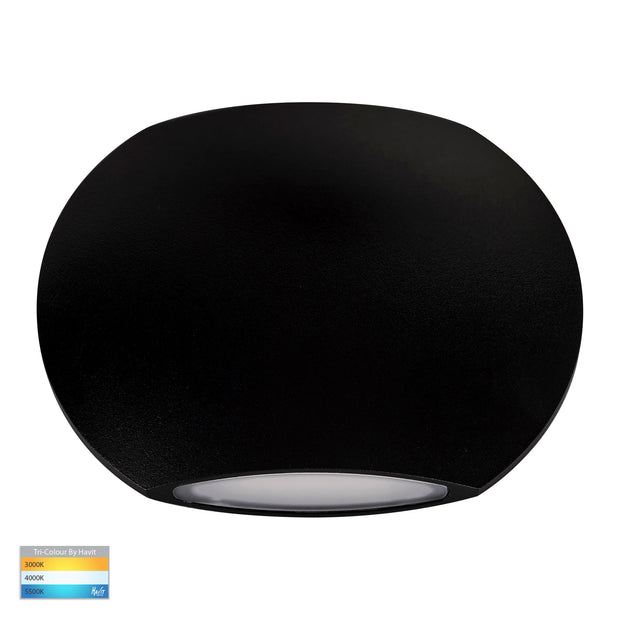 Cara Surface Mounted Up and Down Wall Light Black 2 x 3w Built-in Tri 240v