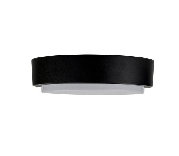 280mm Round Poly Powder Coated Black Oyster Light 20w Tri Colour