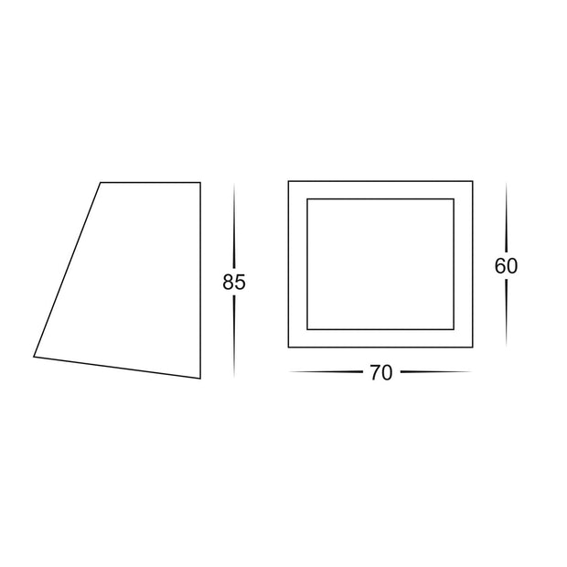 Taper Square Mini Wall Wedge Poly Powder Coated Black 5500k 1.5w G4 Bi pin