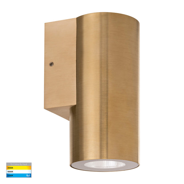 Aries 6w 5CCT LED IP65 Fixed Down Wall Light Solid Brass