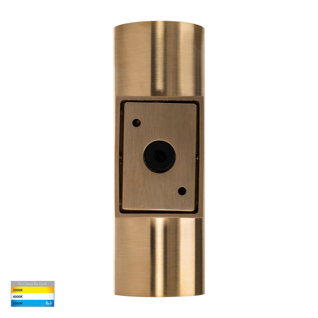 Aries 2 x 6w 5CCT LED Up/Down IP65 Wall Light Solid Brass
