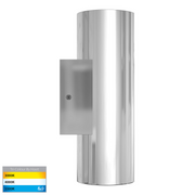 Aries Polished 316 Stainless Steel Up/Down Wall Light 2x6w COB TRI Colour