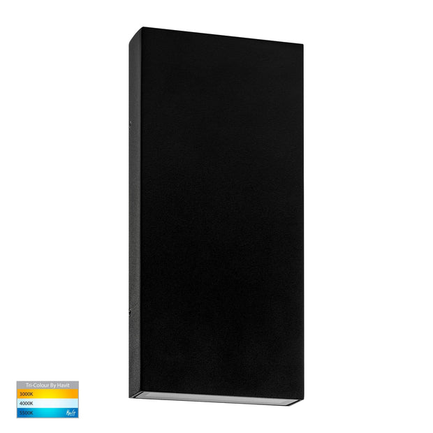 Essil Black Surface Mounted Up and Down Dimmable Wall Light 2x6w Built-in