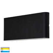 Lisse Black Surface Mounted Up/down Wall Light 2 x 12w Built-in Tri Colour
