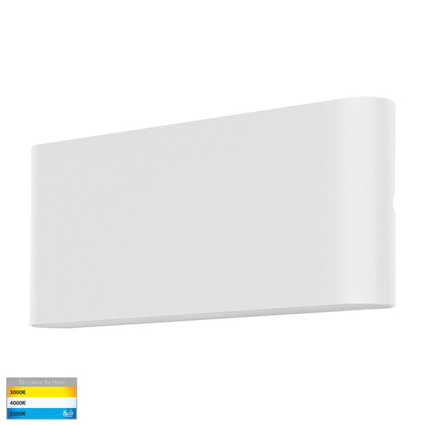 Lisse White Surface Mounted Up/down Wall Light 2 x 12w Built-in Tri Colour