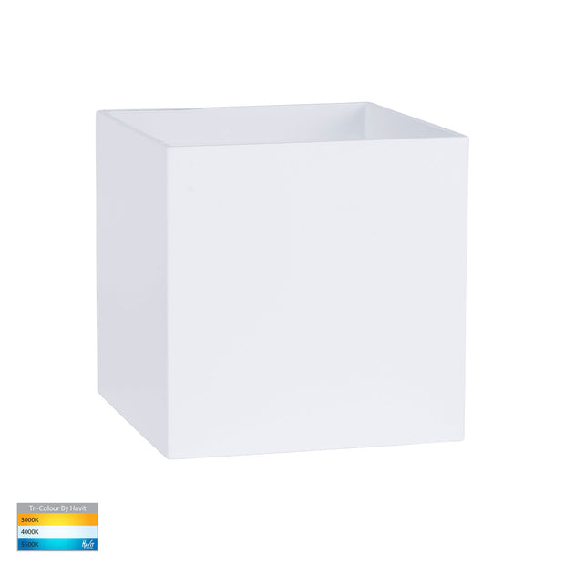 Versa Up and Down Square Wall Light White 2 x 3w Built-in LED Tri