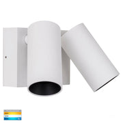 Revo Double Adjustable Wall Pillar Light White 2x 9w COB TRI Colour