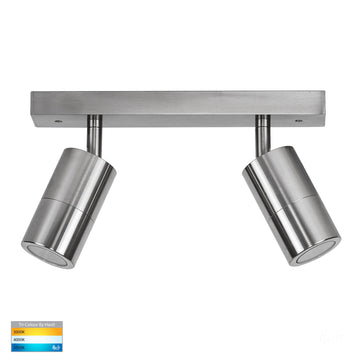 Tivah 2 Light Bar Titanium Aluminium 2x 5w GU10 TRI Colour