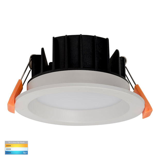 Polly 8w CCT White Fixed PC Downlight 90mm Cutout