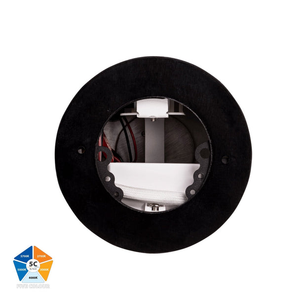 Nella 12w 5CCT Surface Mounted Round Downlight Long Black