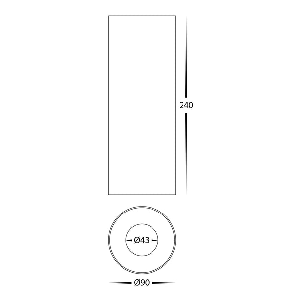 Nella 12w 5CCT Surface Mounted Round Downlight Long Black