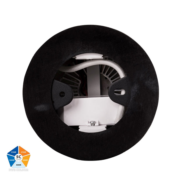 Nella 18w 5CCT Surface Mounted Round Downlight Black