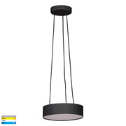 NELLA Black 220mm Surface Mounted Round Pendant Light 20w SMD TRI Colour