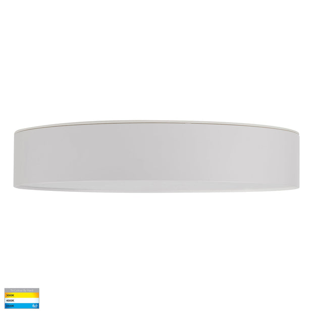 NELLA White 320mm Surface Mounted Round Oyster Light 30w SMD TRI Colour
