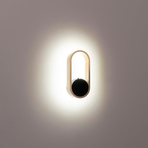 Ovale 7W CCT Dimmable LED Wall Light Black and Brass